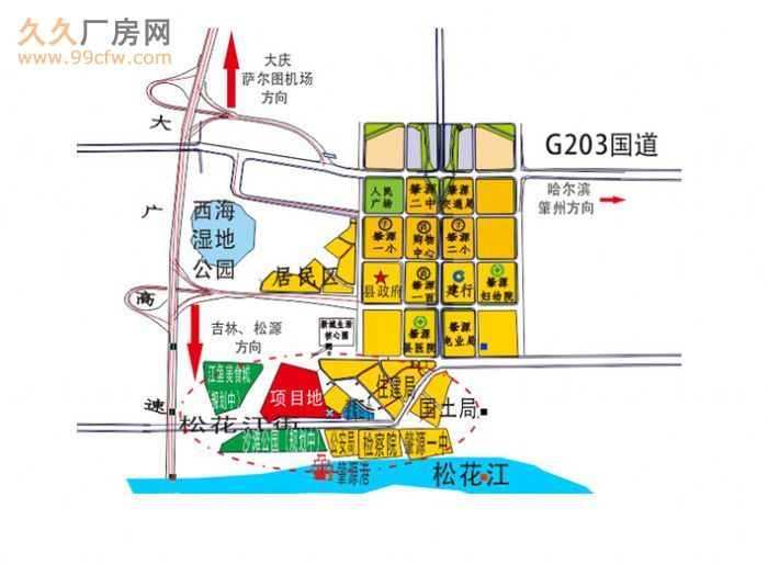项目介绍: 项目位于肇源县松花江沿岸的滨江新城规划中第一块