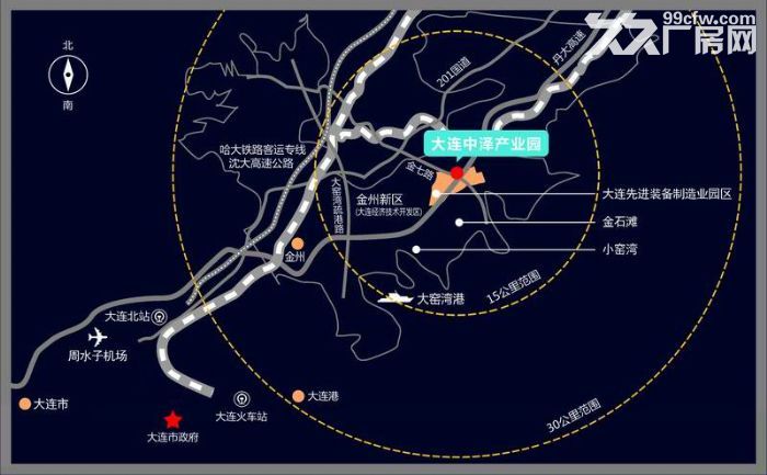大連先進裝備產業園區全新50年廠房750?7500平出租出售-圖(2)